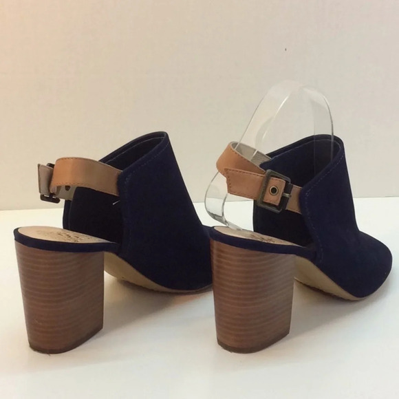 Vince Camuto Brianny Blue Suede OpenToe Slingbacks - Picture 4 of 11